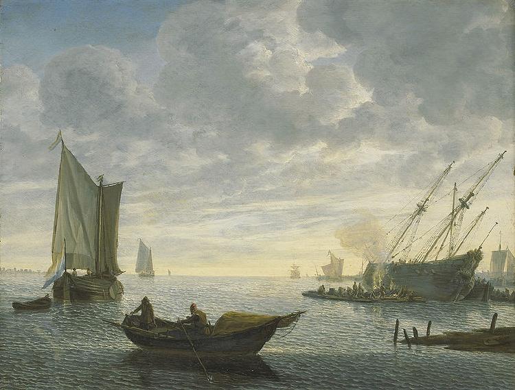 Lieve Verschuier Caulking a ship oil painting picture